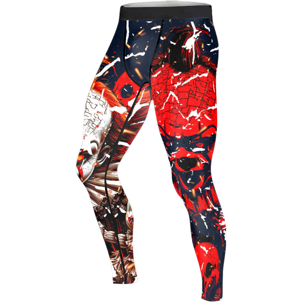 Evil Clown Pennywise Men's Compression Leggings