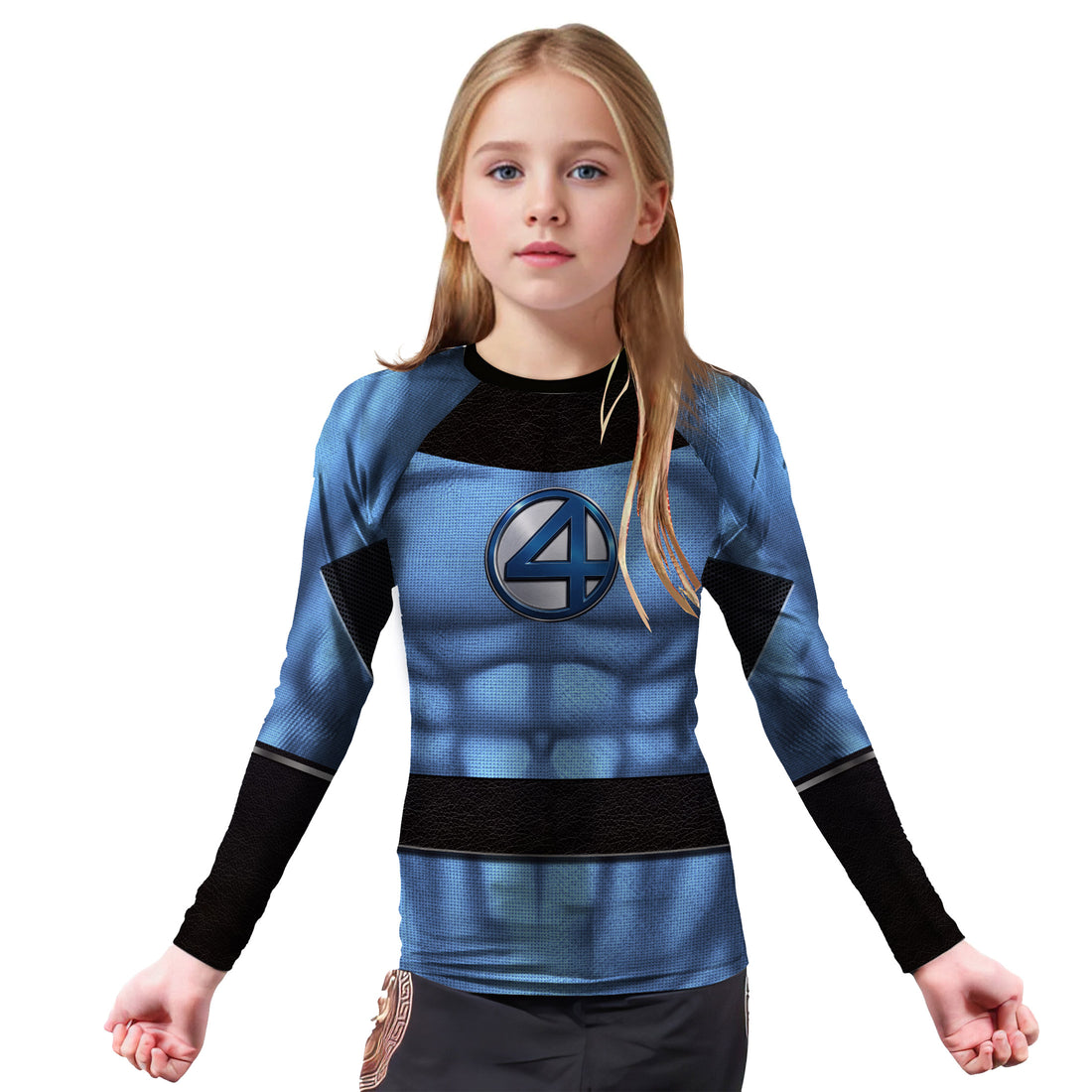Fantastic Four Black Blue Kids Rash Guard