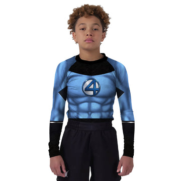 Fantastic Four Black Blue Kids Rash Guard