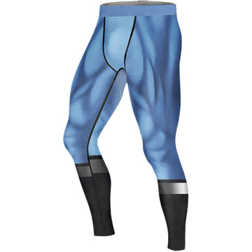 Fantastic Four Black Blue Men's Compression Leggings