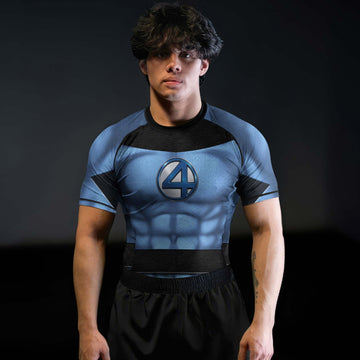 Fantastic Four Black Blue Rash Guard