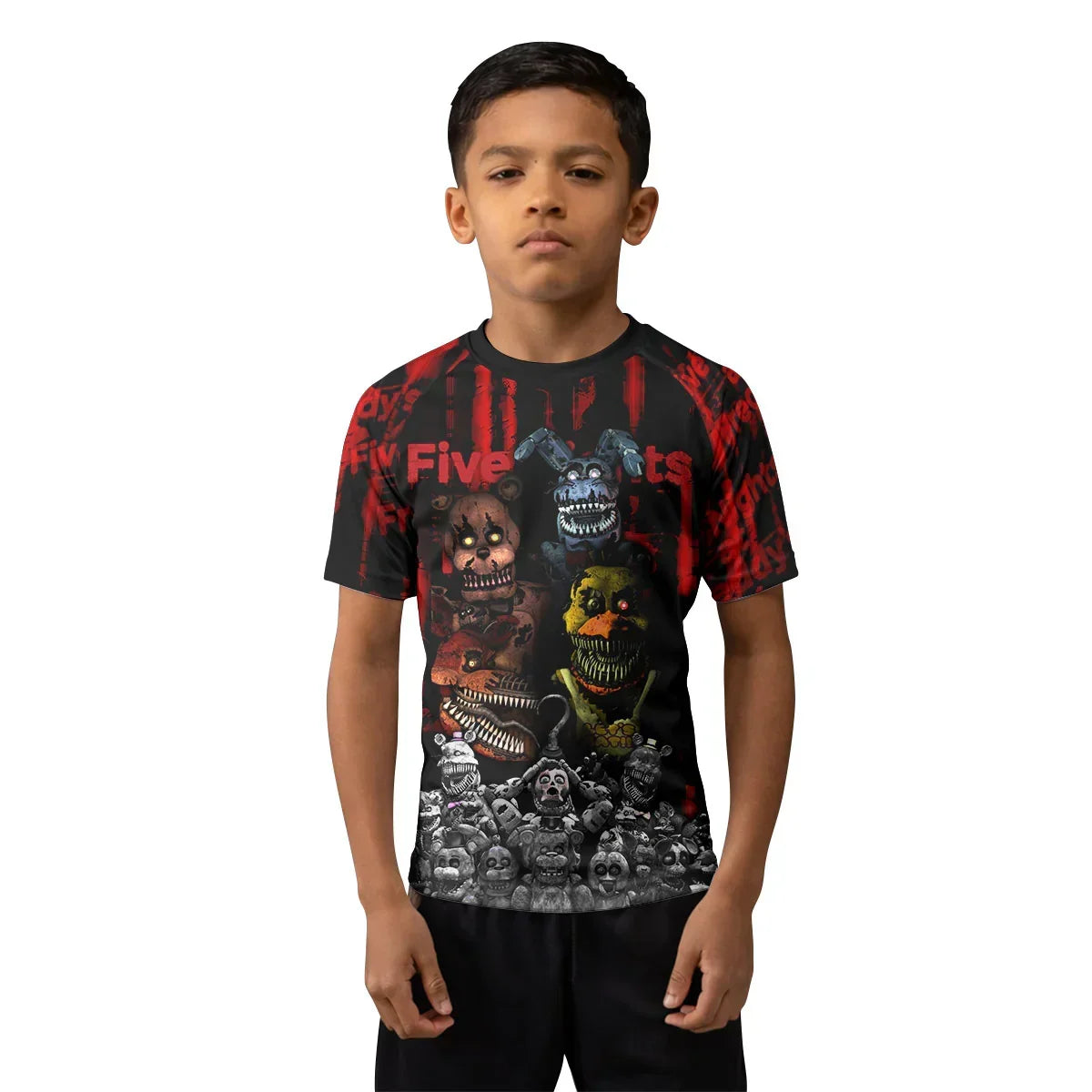 Five Nights at Freddy's Terror Crew Kids Rash Guard