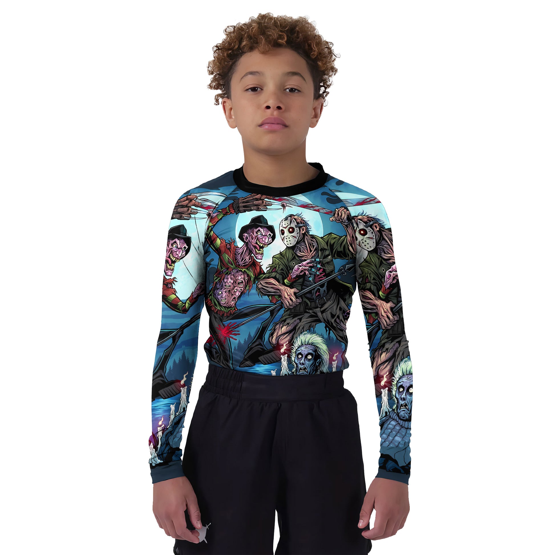 Freddy vs Jason Kids Rash Guard