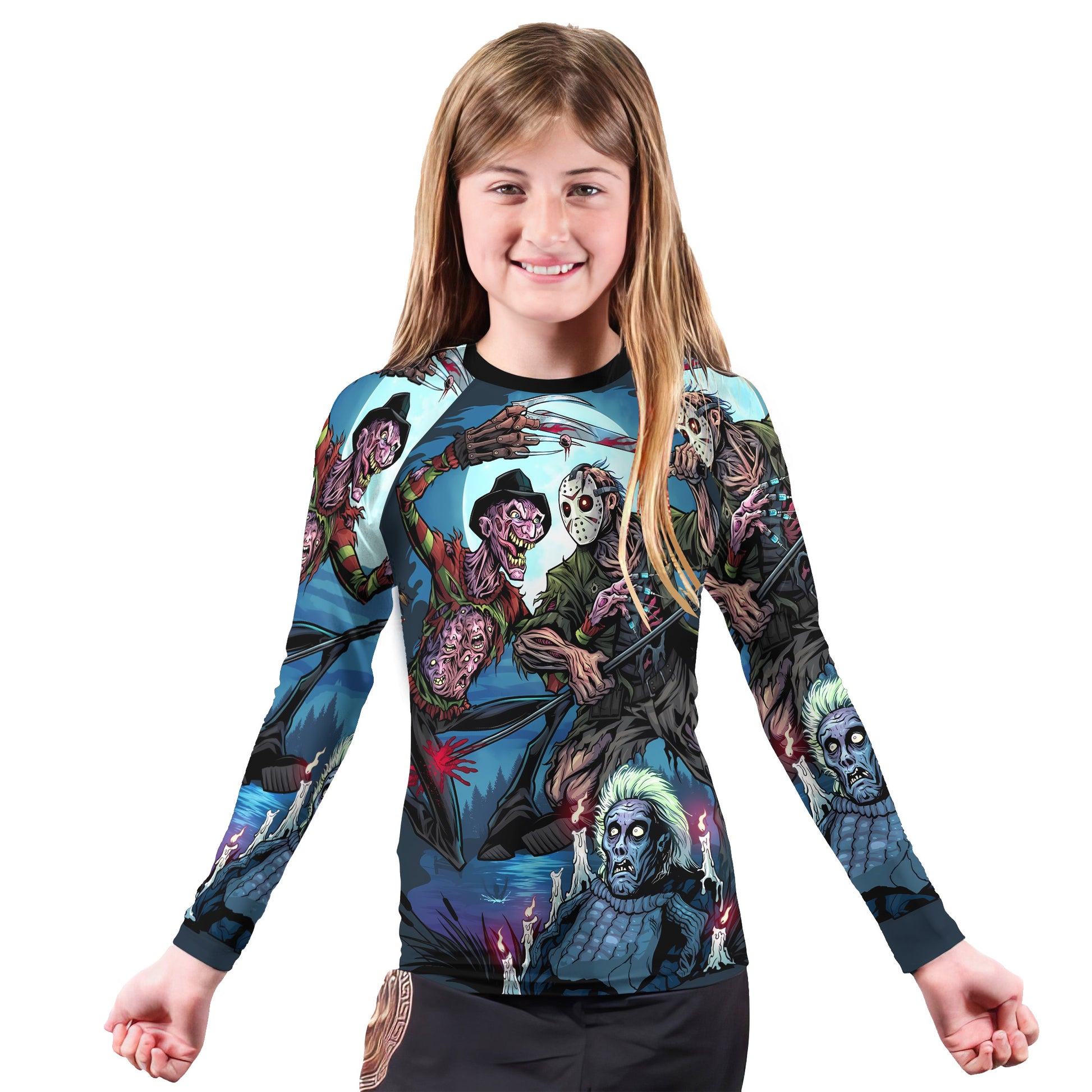 Freddy vs Jason Kids Rash Guard