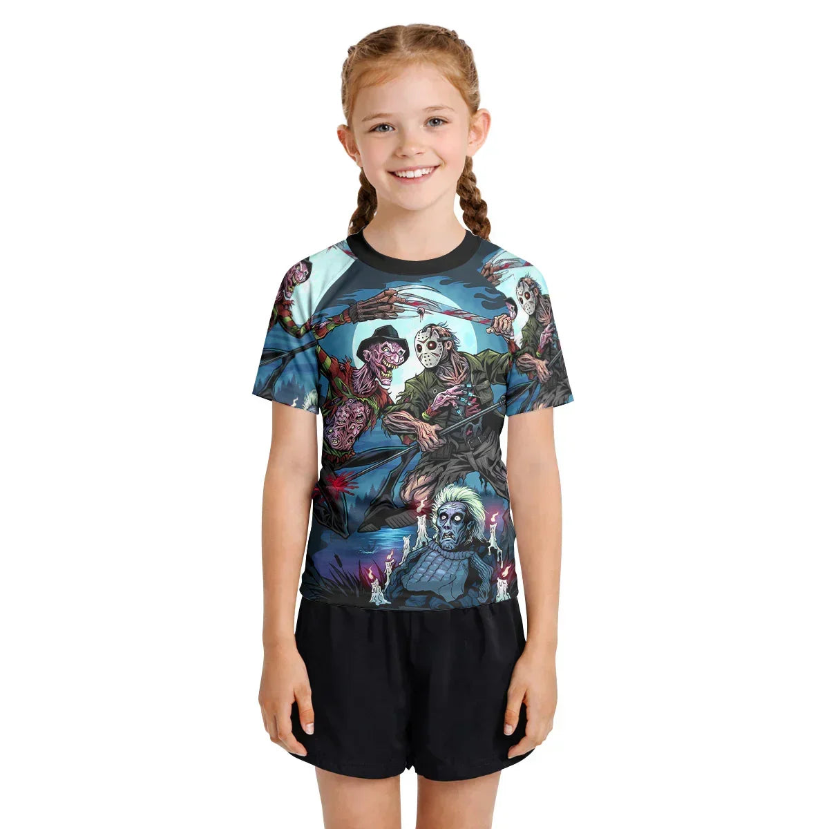 Freddy vs Jason Kids Rash Guard