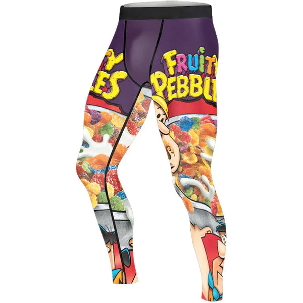 Pebbles Compression Fruity Pebbles Men's Compression Leggings - UPF 50+
