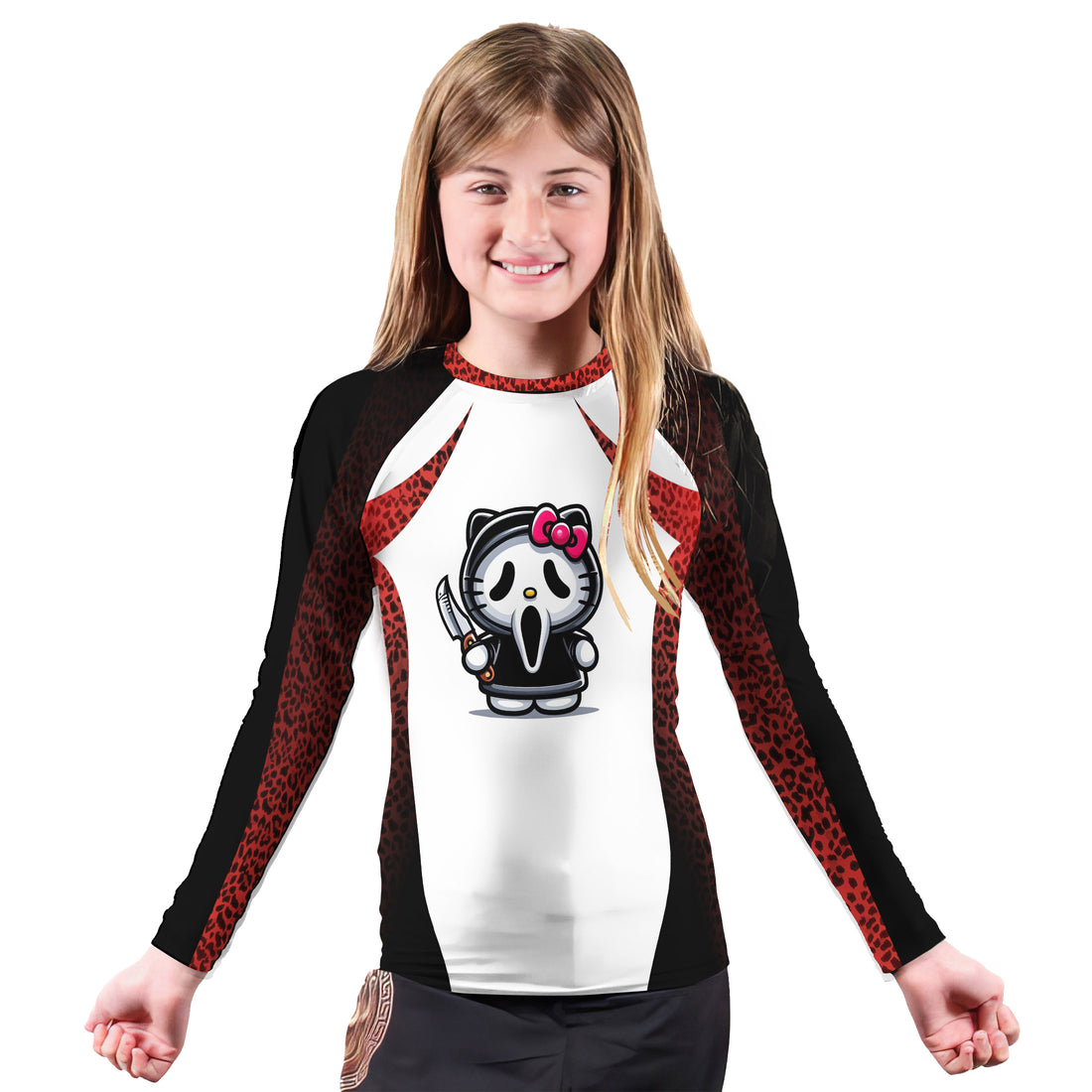 Ghostface Scream Kitty Kids Rash Guard