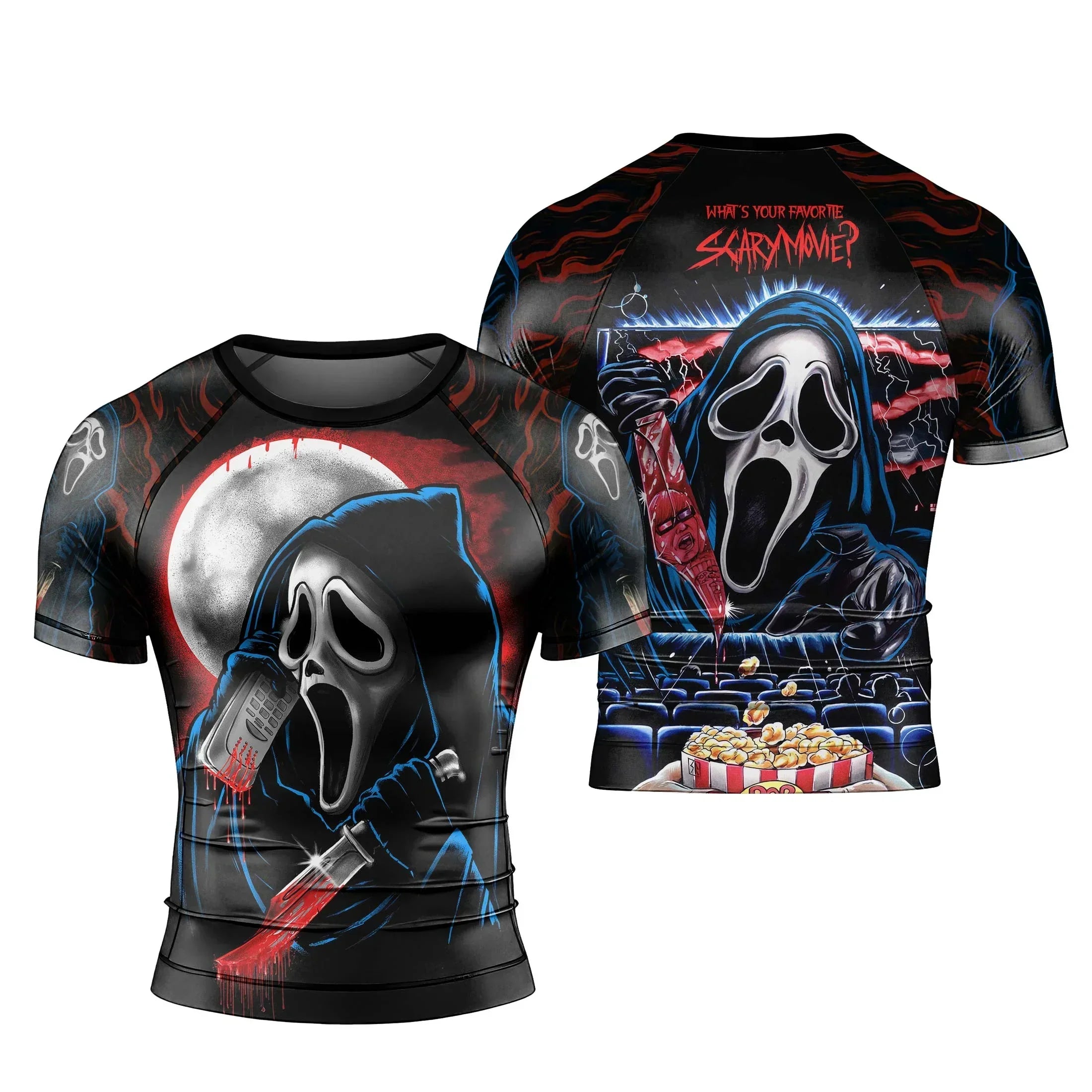 Ghostface Scream Rash Guard - Athletic & Mythical Design