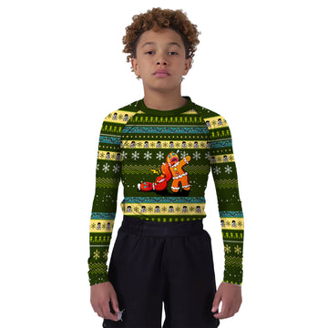 Gingerbread Jiu Jitsu Arm Bar Kids Rash Guard