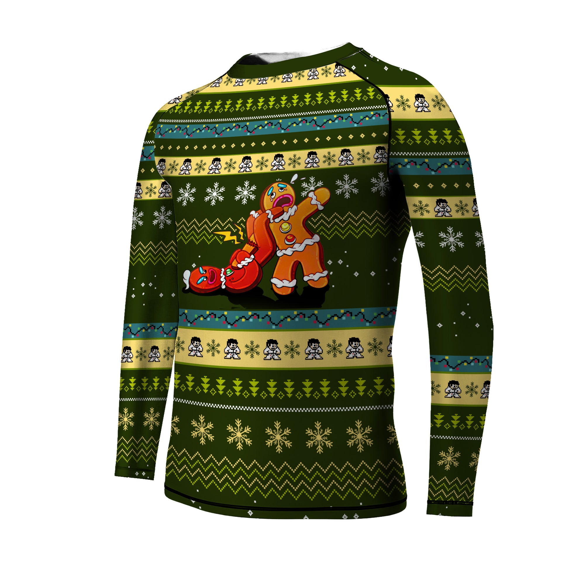 Gingerbread Jiu Jitsu Arm Bar Kids Rash Guard