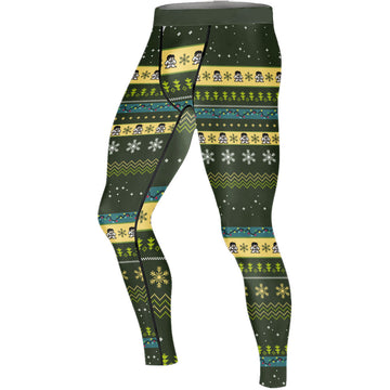 Gingerbread Jiu Jitsu Arm Bar Men's Compression Leggings