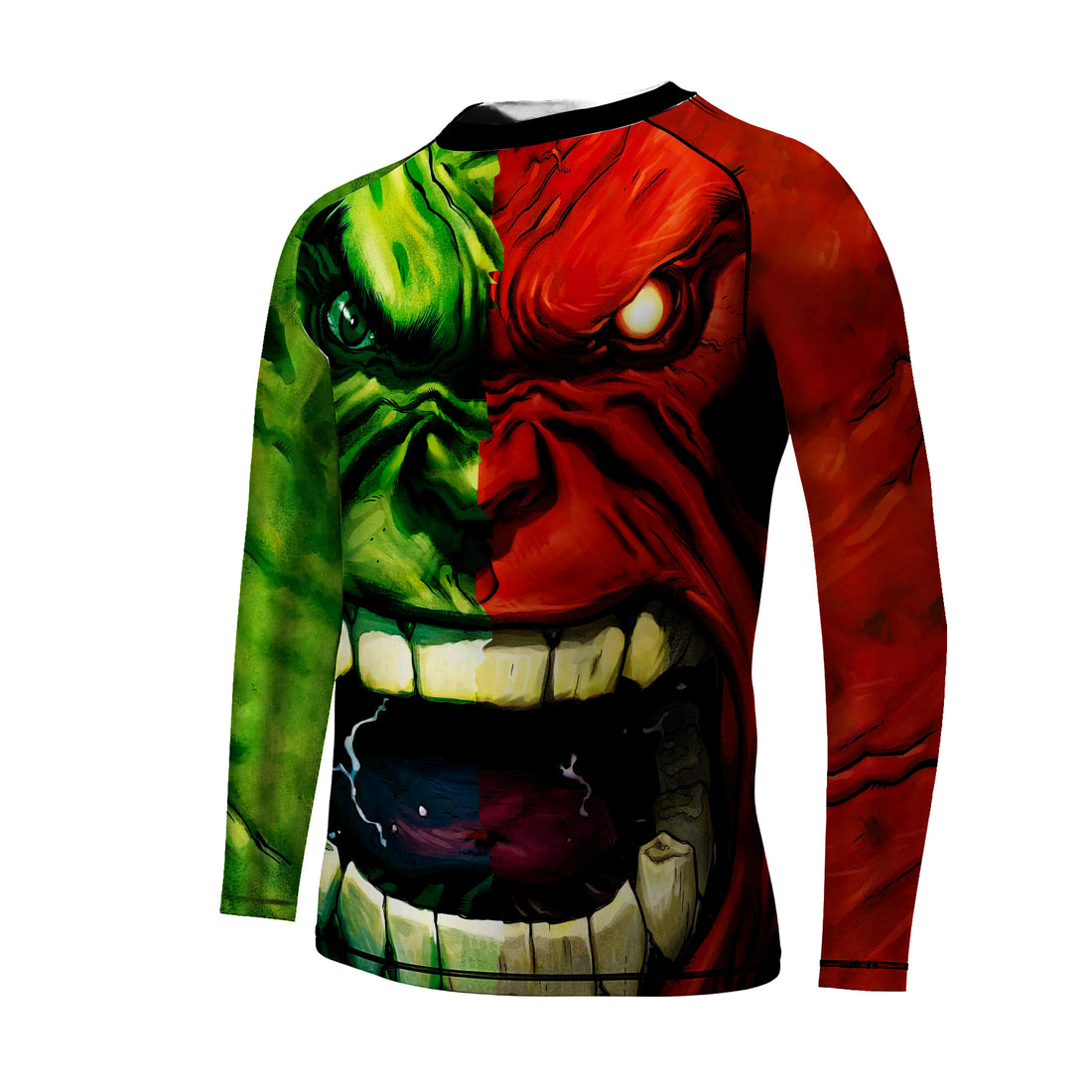 Green And Red Hulk Kids Rash Guard