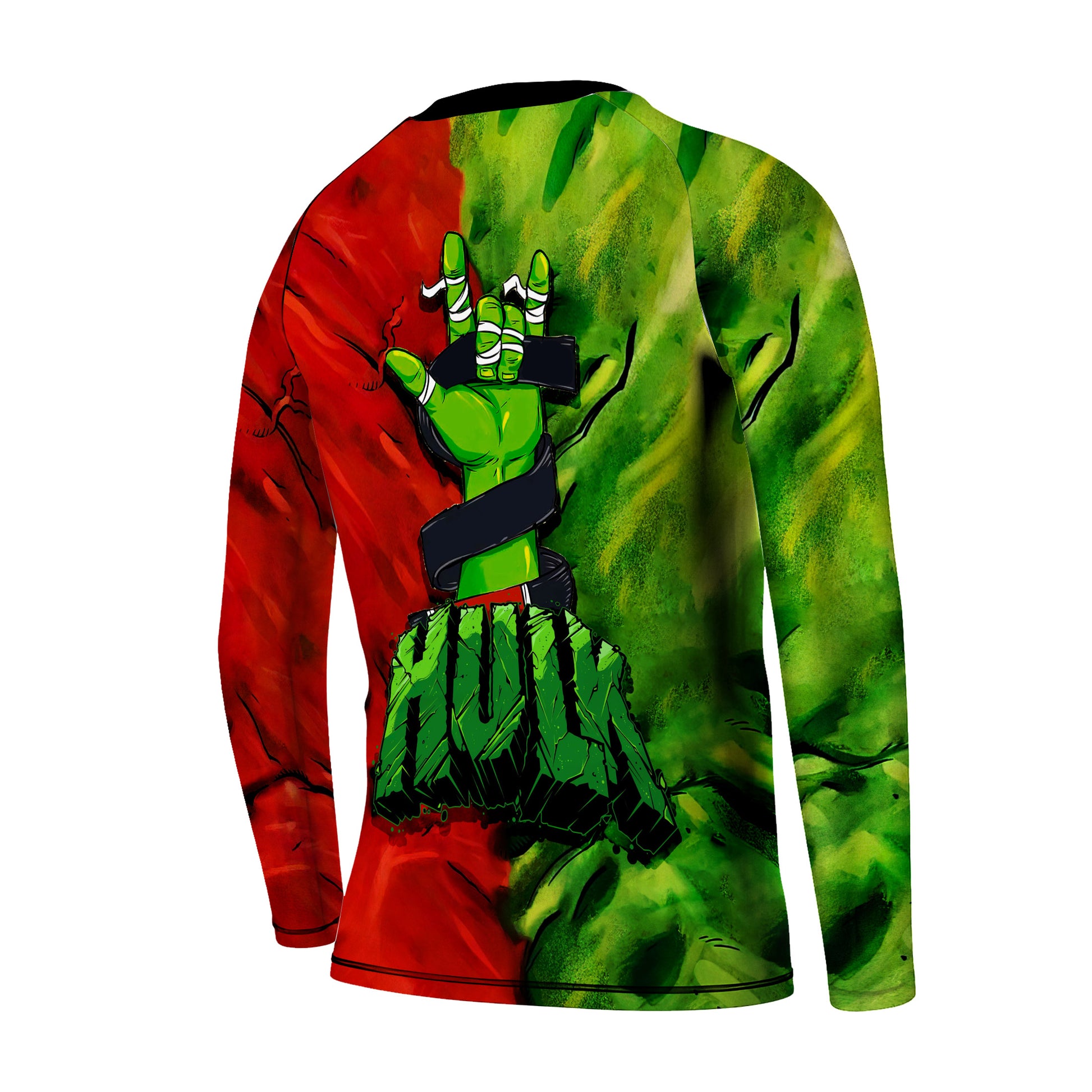 Green And Red Hulk Kids Rash Guard