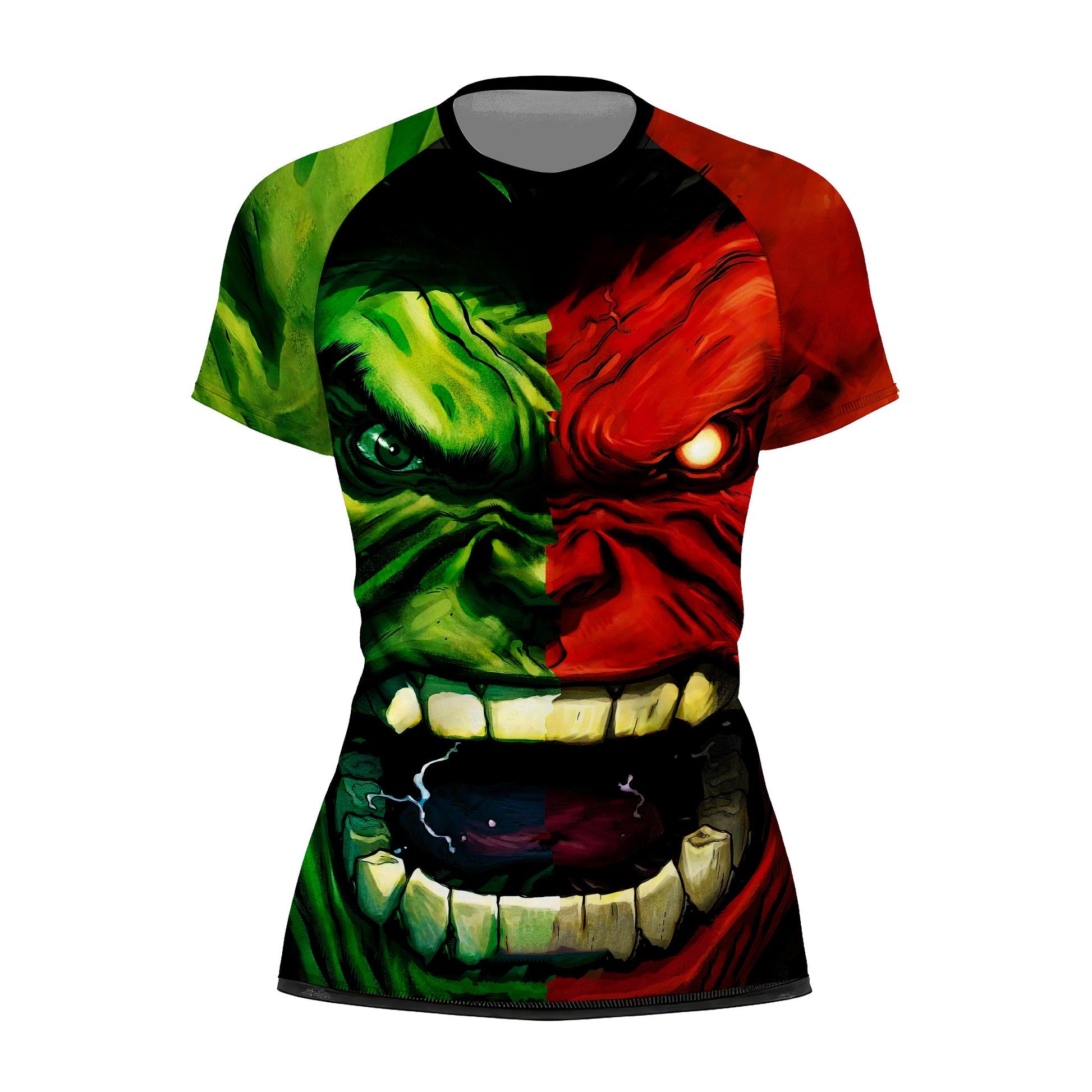 Green And Red Hulk Kids Rash Guard