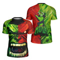 Green And Red Hulk Kids Rash Guard