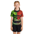 Green And Red Hulk Kids Rash Guard