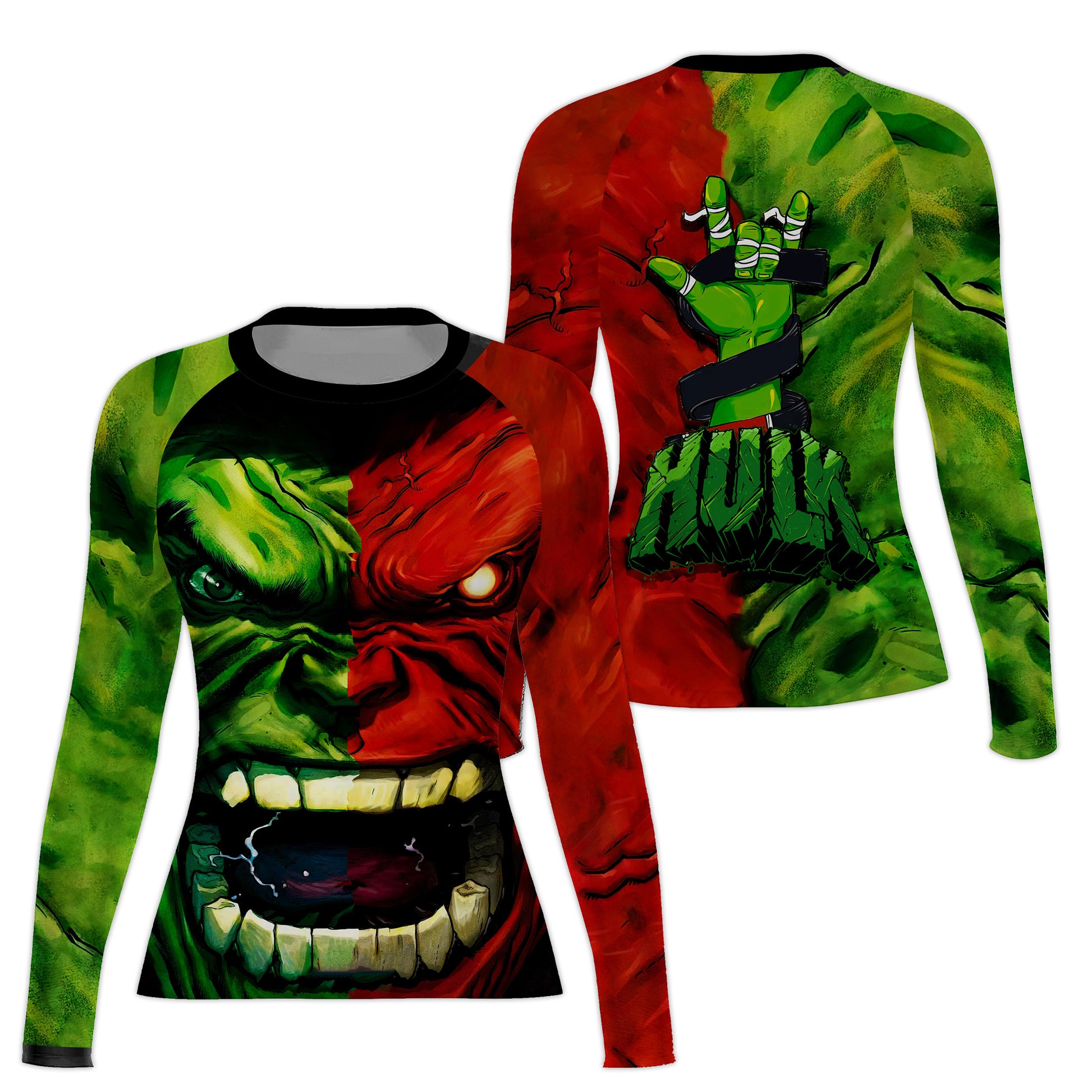 Green And Red Hulk Rash Guard