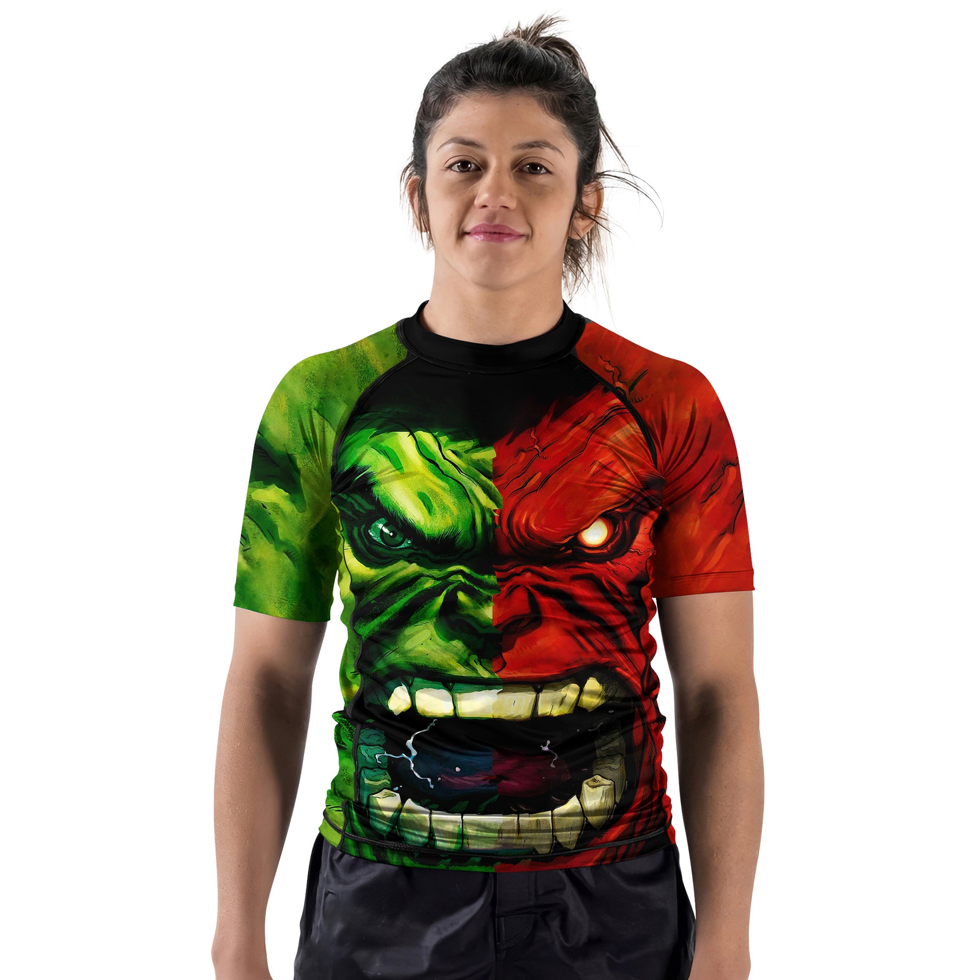 Green And Red Hulk Rash Guard