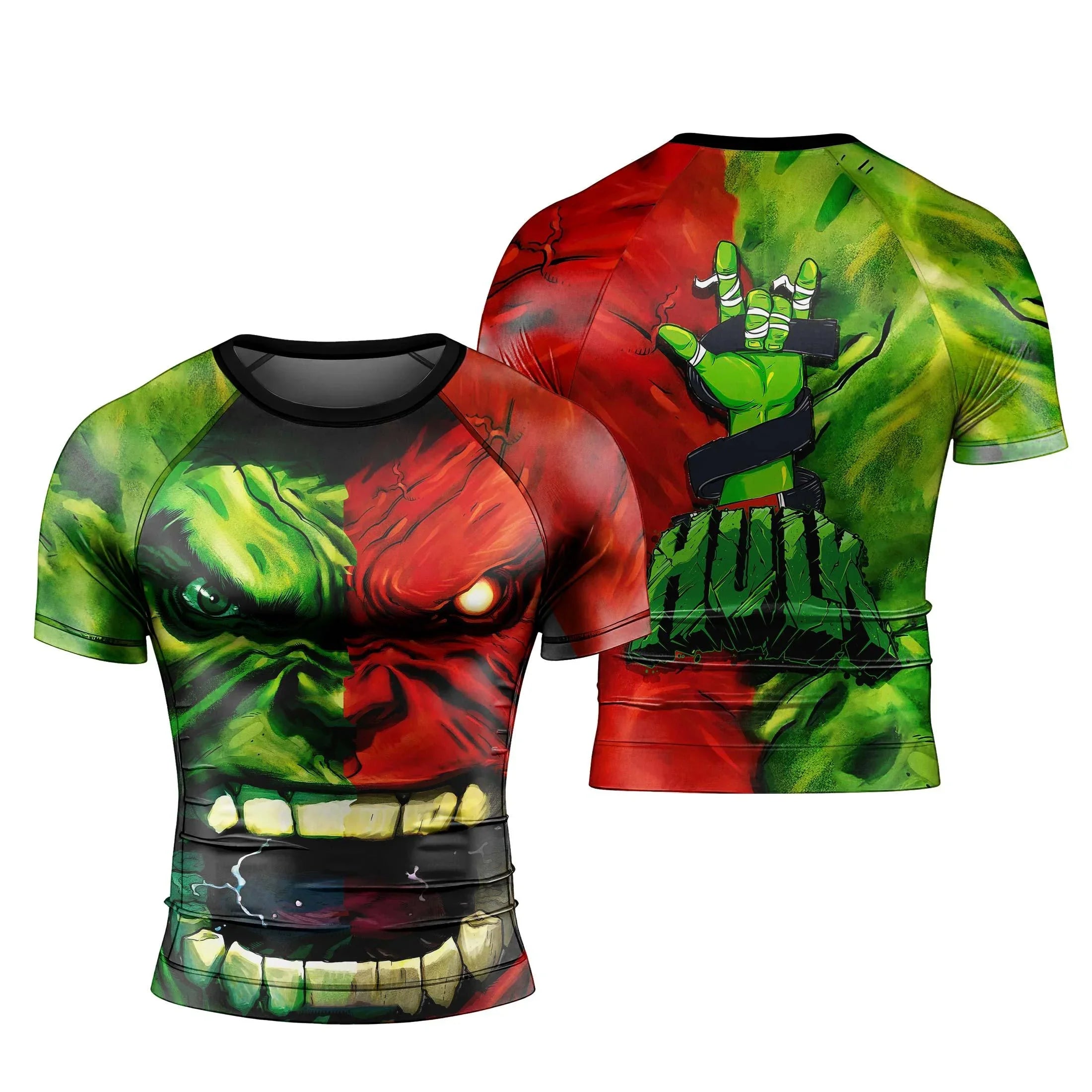 Green And Red Hulk Rash Guard | Athletic Performance