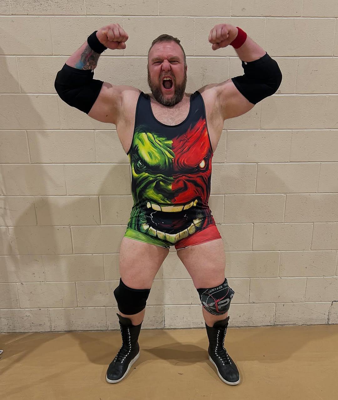 Green And Red Hulk Wrestling Singlet