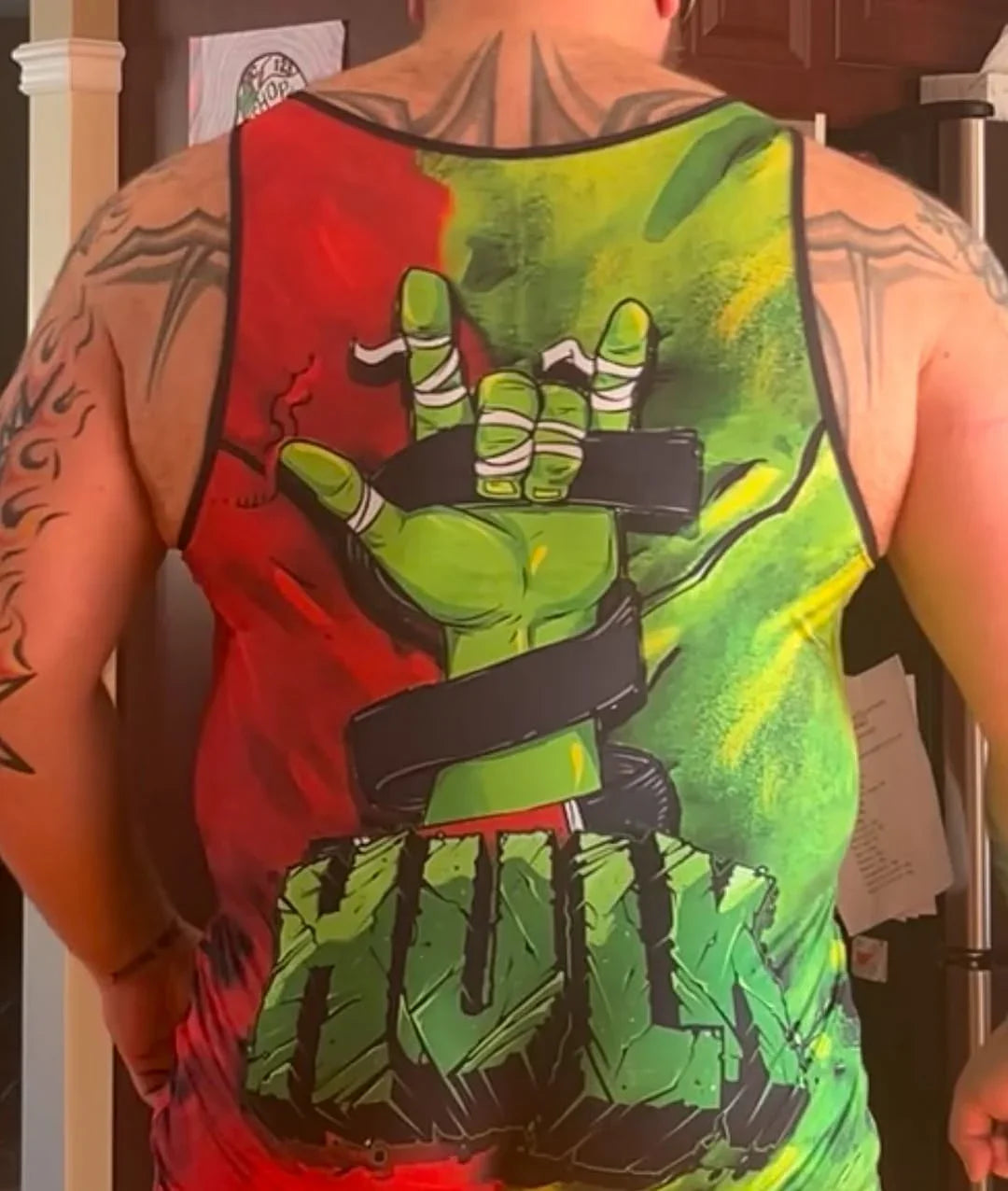 Green And Red Hulk Wrestling Singlet