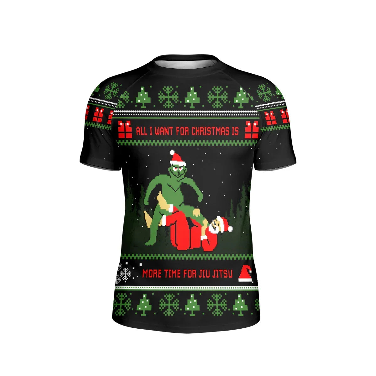 Grinch And Santa Jiu Jitsu Kids Rash Guard