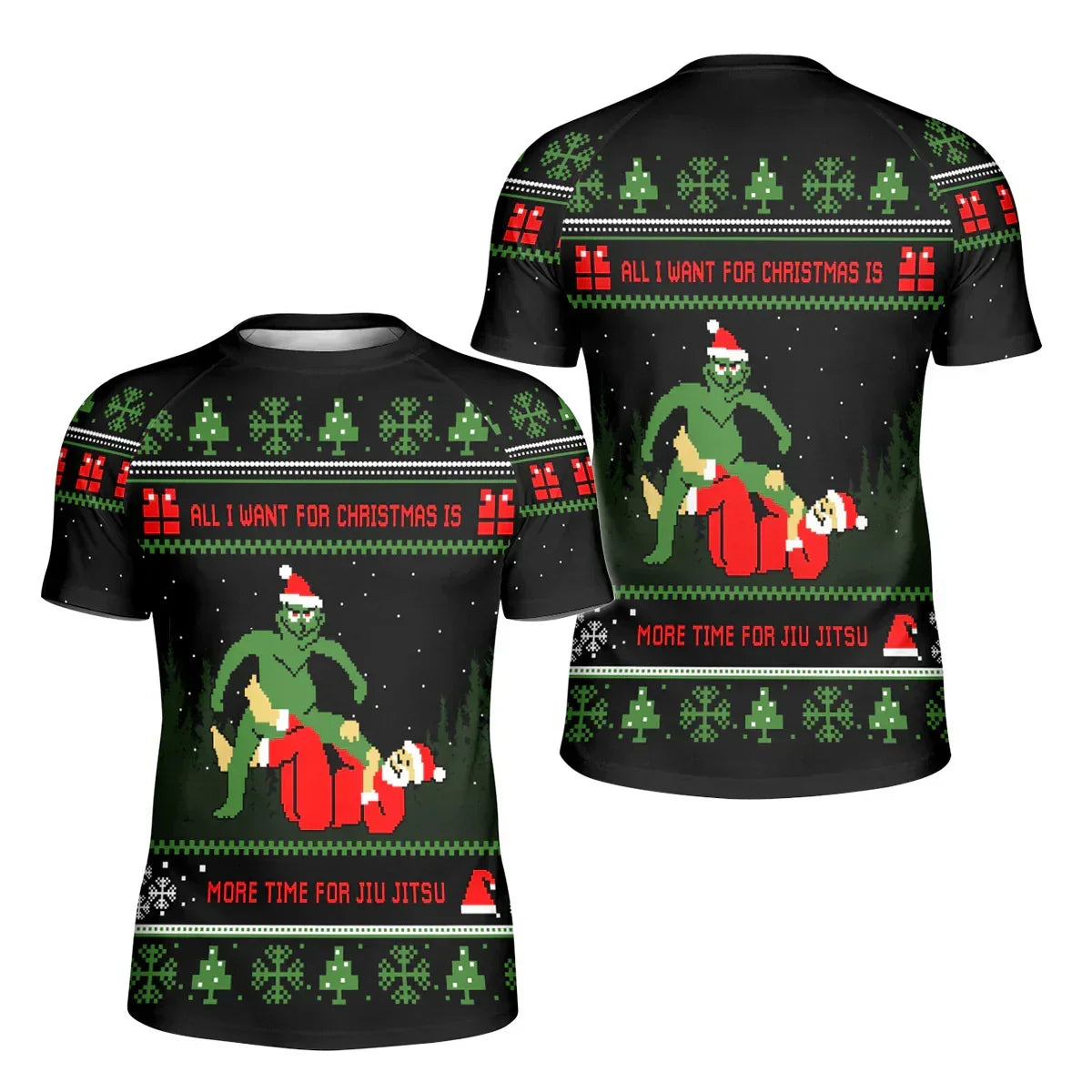 Grinch And Santa Jiu Jitsu Kids Rash Guard