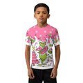 Grinch Pink Santa Kids Rash Guard