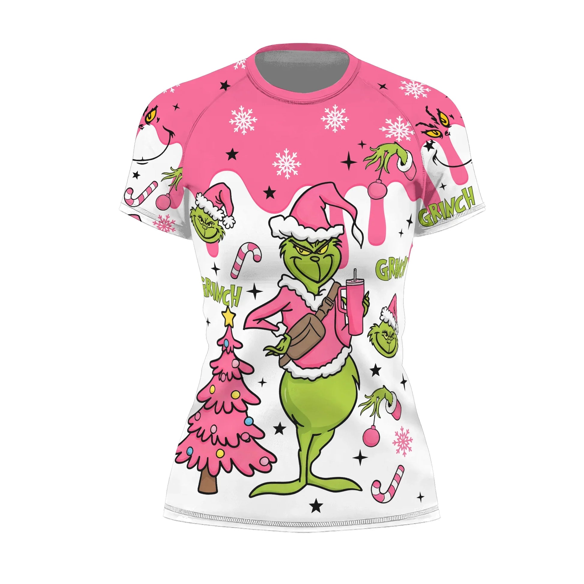 Grinch Pink Santa Rash Guard