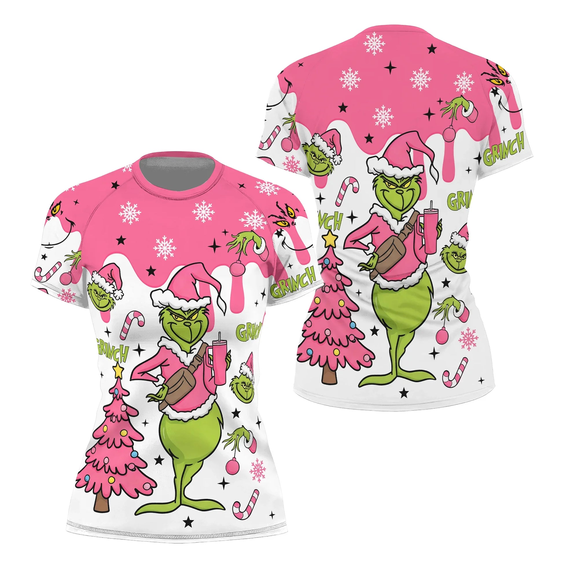 Grinch Pink Santa Rash Guard