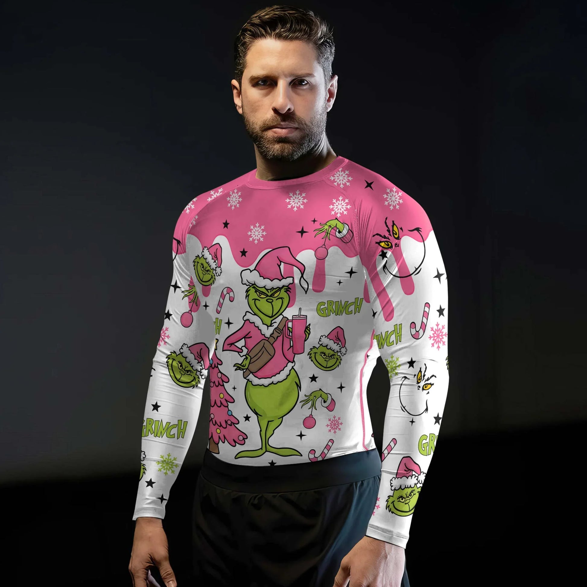 Grinch Pink Santa Rash Guard