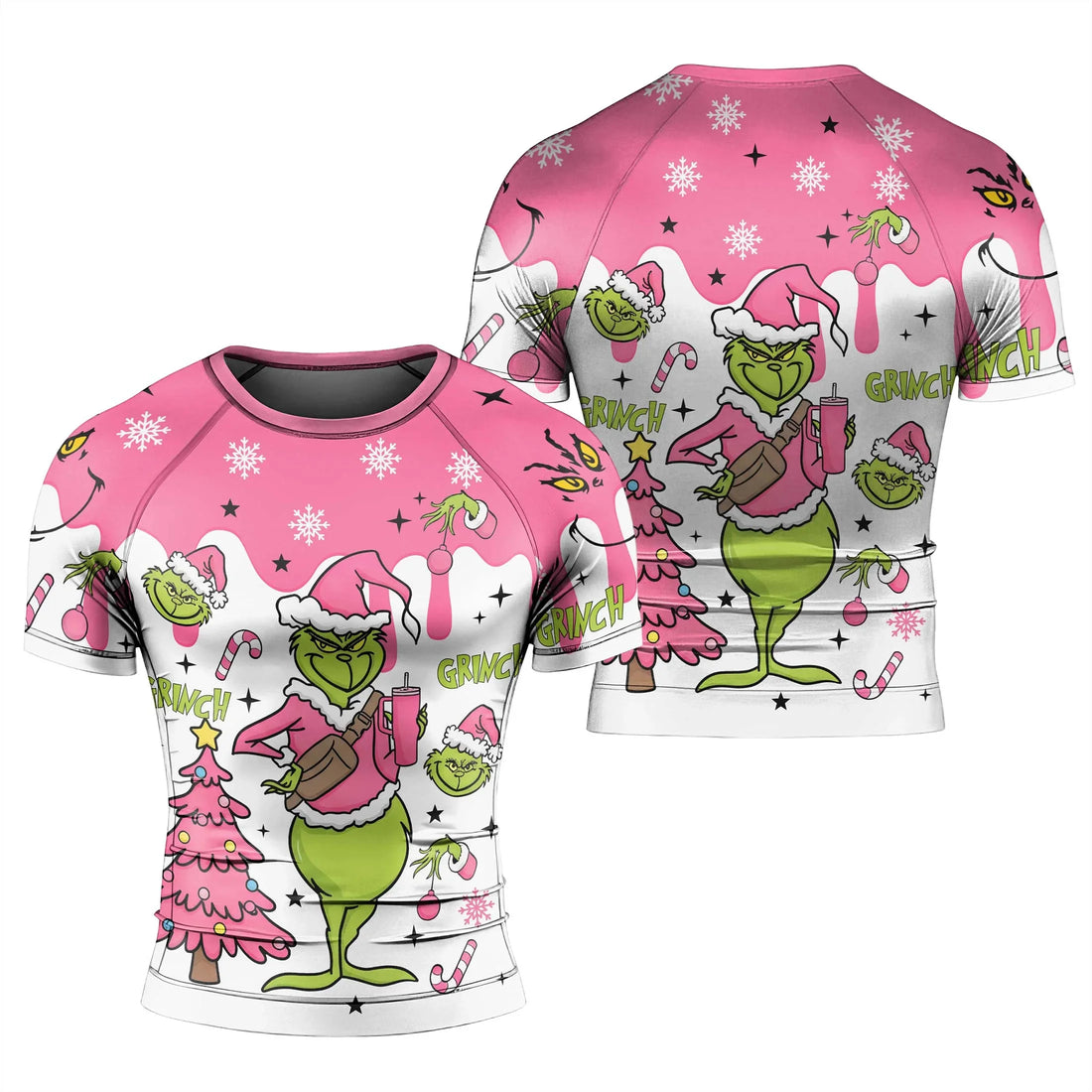 Grinch Pink Santa Rash Guard