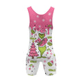 Grinch Pink Santa Wrestling Singlet