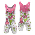 Grinch Pink Santa Wrestling Singlet