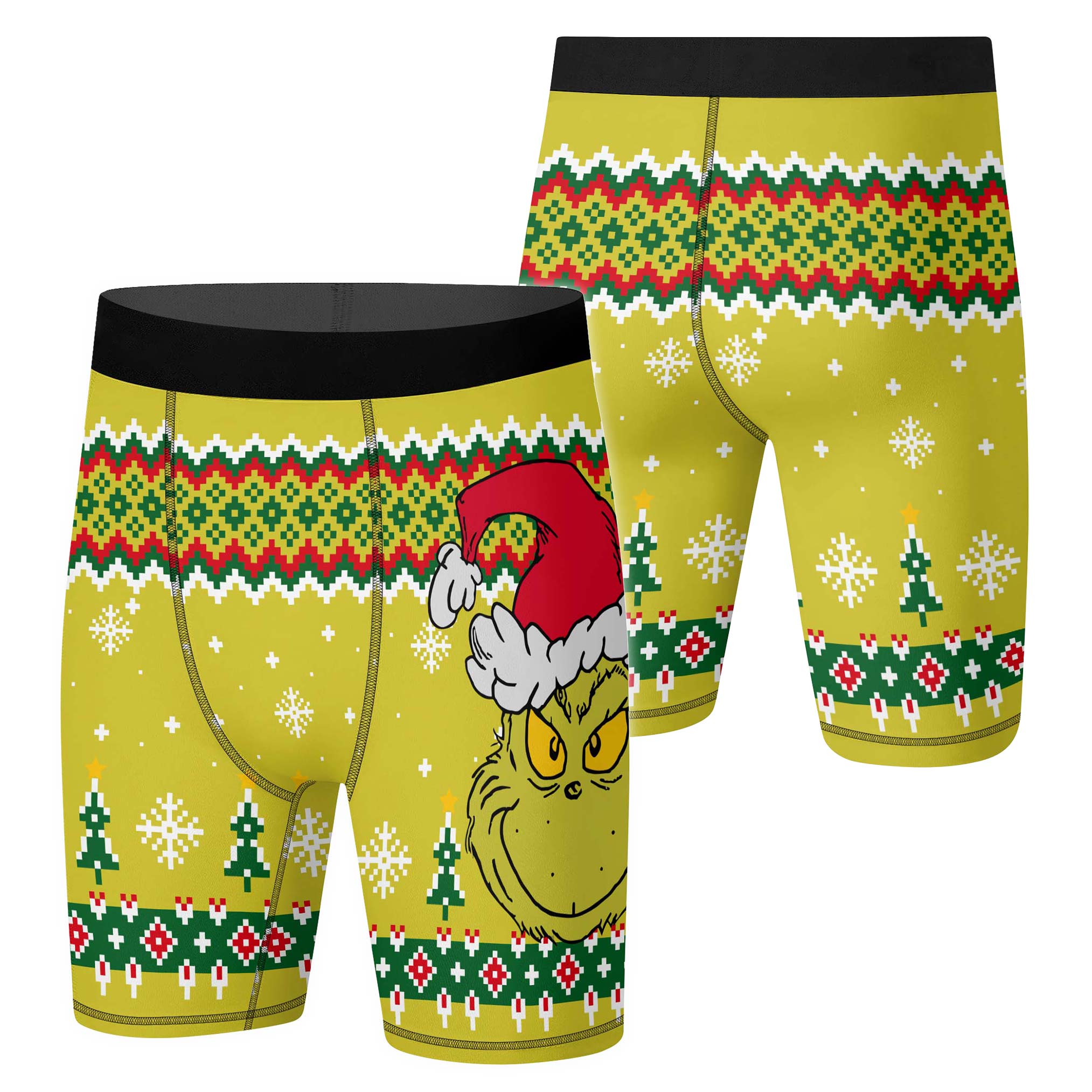 Grinch Santa Festive Compression Shorts