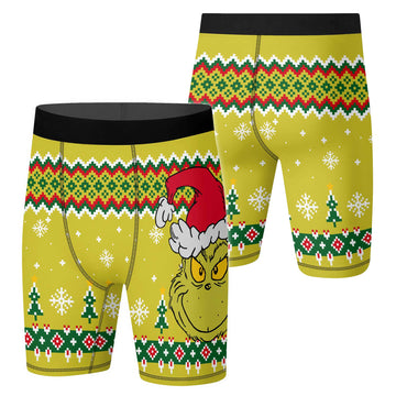 Grinch Santa Festive Compression Shorts