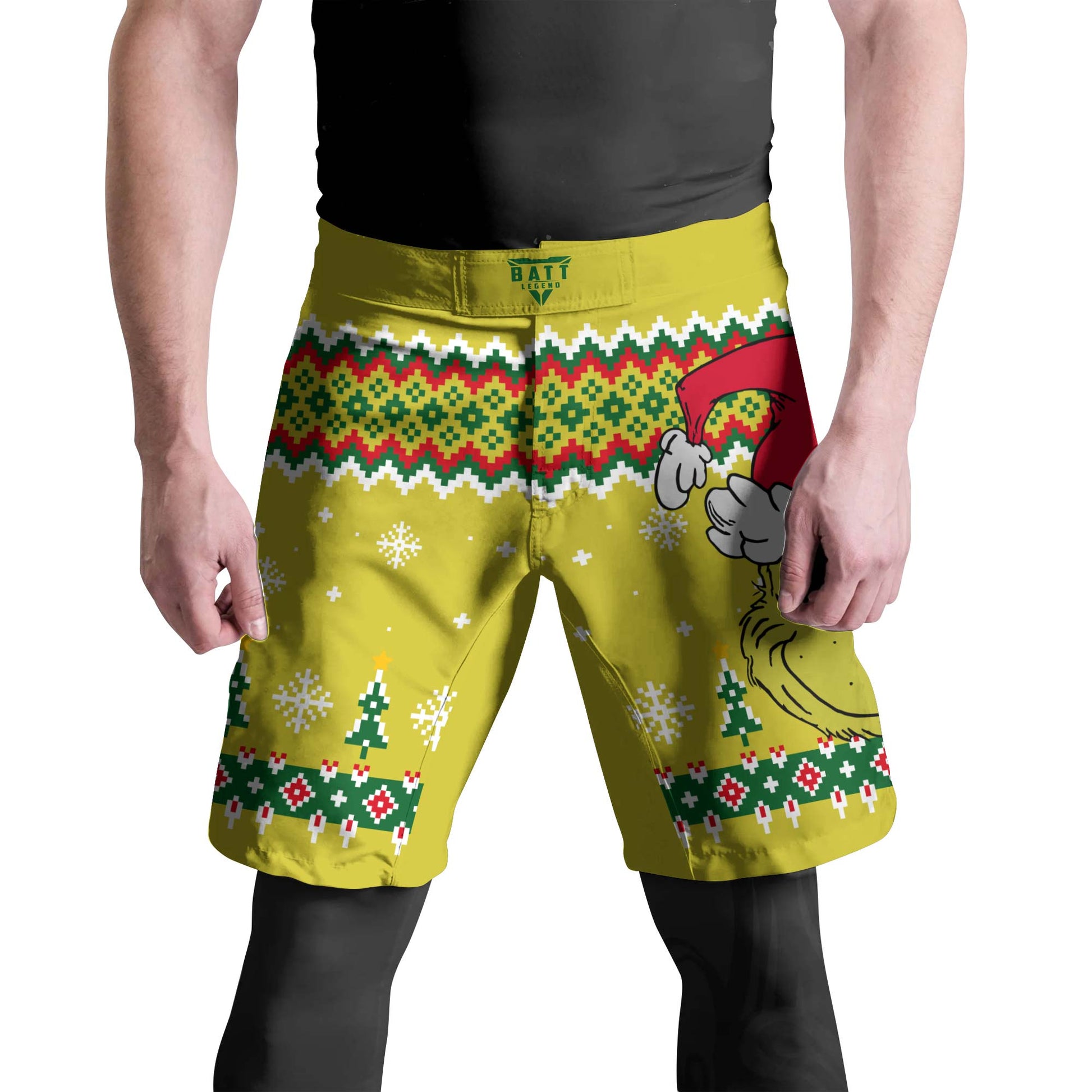 Grinch Santa Festive Fight Shorts