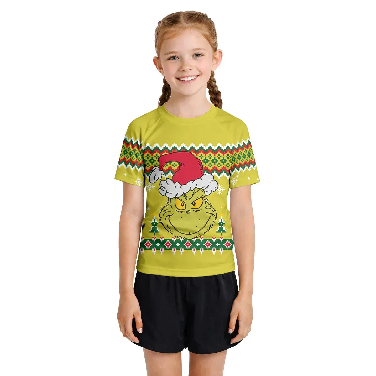 Grinch Santa Festive Kids Rash Guard