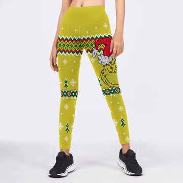 Grinch Santa Festive Leggings