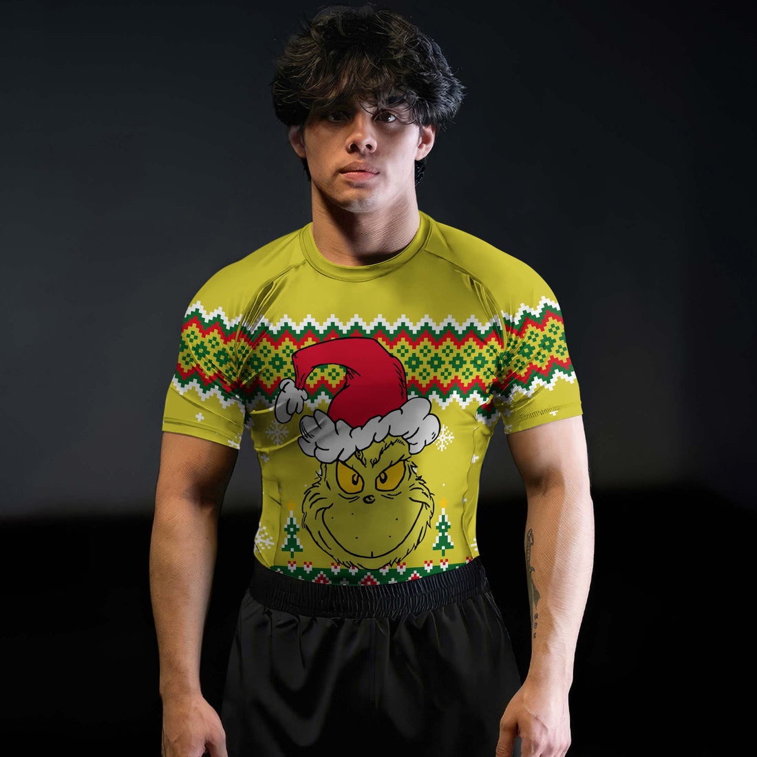 Grinch Santa Festive Rash Guard