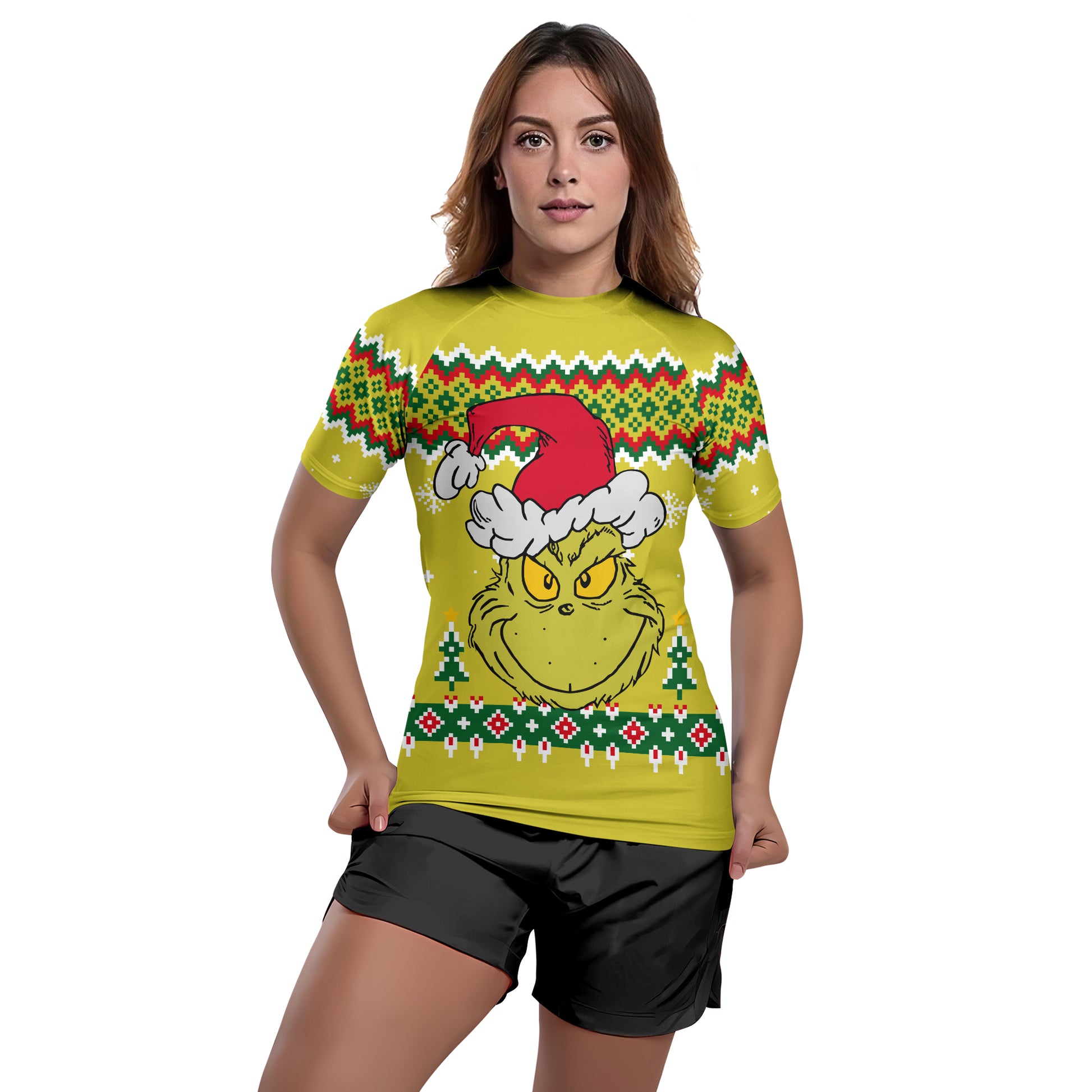 Grinch Santa Festive Rash Guard
