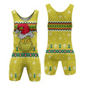 Grinch Santa Festive Wrestling Singlet