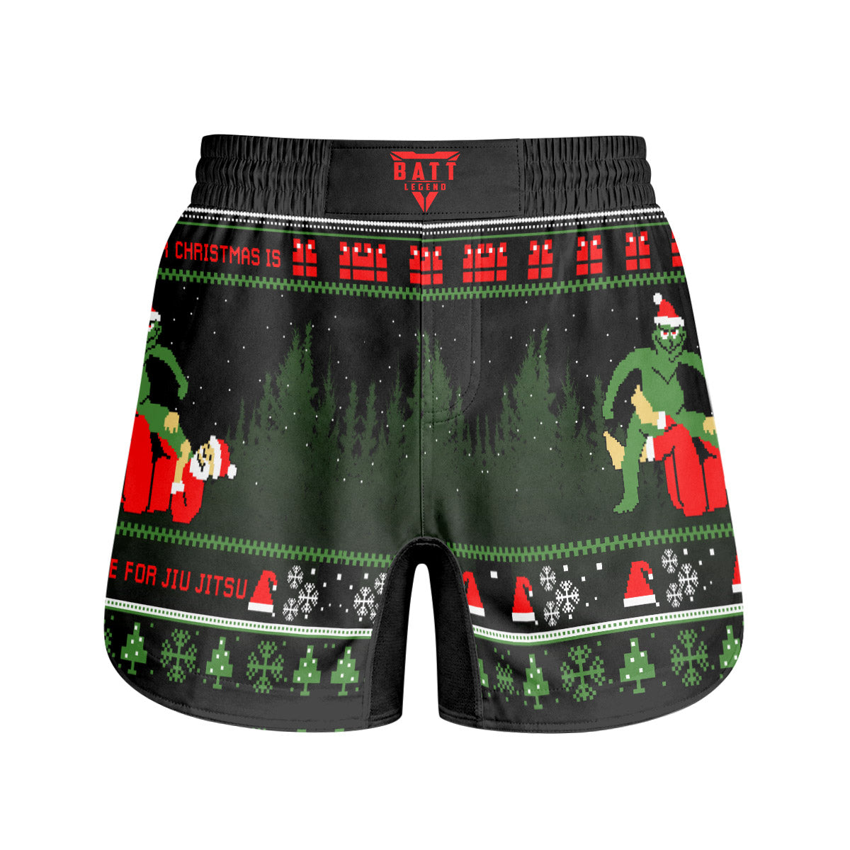 Grinch Santa Festive Grappling Shorts