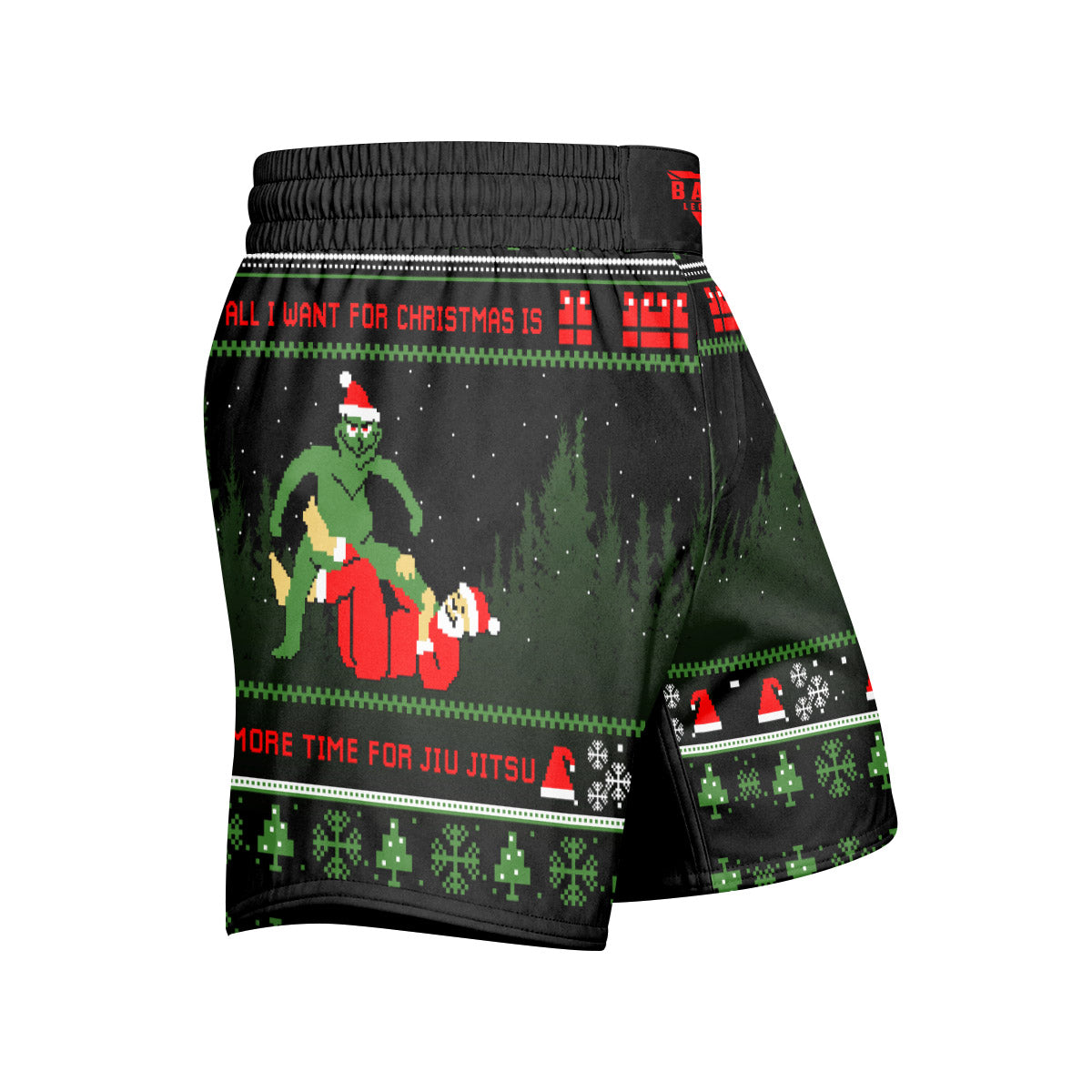 Grinch Santa Festive Grappling Shorts