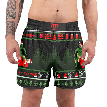 Grinch Santa Festive Grappling Shorts