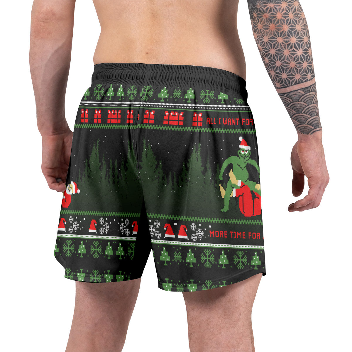 Grinch Santa Festive Grappling Shorts