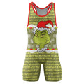 Grinch Xmas Wrestling Singlet