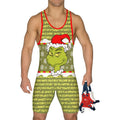 Grinch Xmas Wrestling Singlet