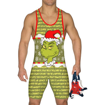 Grinch Xmas Wrestling Singlet