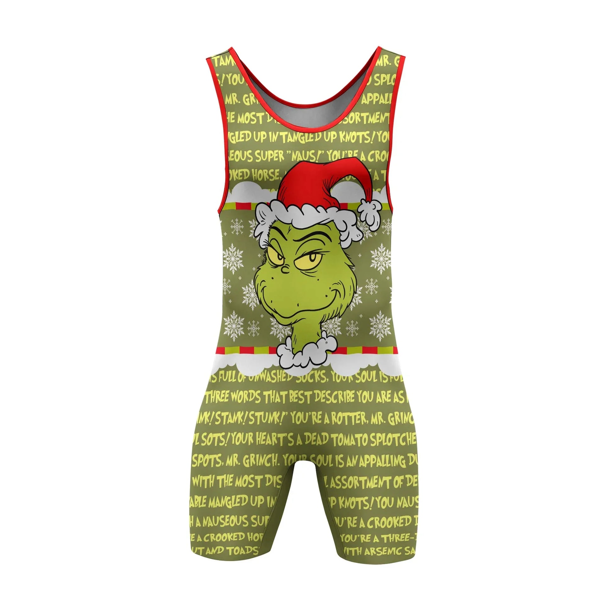 Grinch Xmas Wrestling Singlet